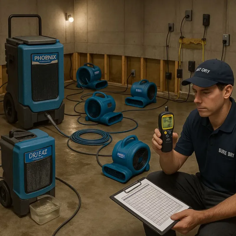 Structural Drying and Dehumidification process in Womelsdorf, PA